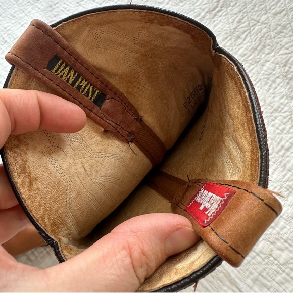 Vintage Dan Post Marlboro Tan Leather Cowboy Boots Western Cowgirl Rodeo - Picture 2 of 9